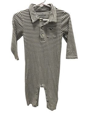 Vineyard Vines Polo Onesie One Piece Striped Pima Cotton Collared Romper 6-12 M